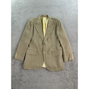 Vintage Saks Fifth Avenue Suit Jacket 44 R Beige Silk Hopsack Premium Designer